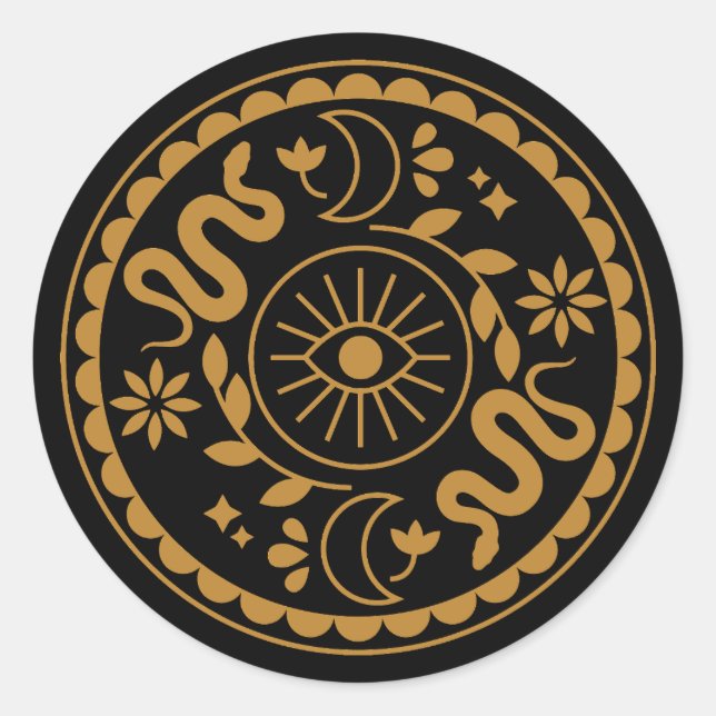 Hexerei Snake & Moon Sticker Sheet (Vorderseite)