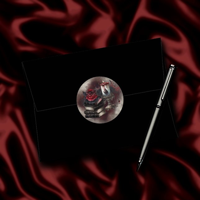 Hexerei | Spellbook-Gräber und Schädelkerze Runder Aufkleber (Von Creator hochgeladen)