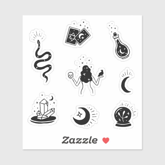 Hexerei Symbole Whimsigoth Aufkleber (Blatt)
