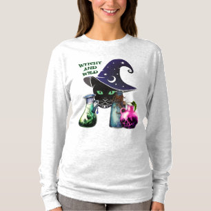 Hexerei und Wild - Halloween-Schwarzkatze und -Trä T-Shirt
