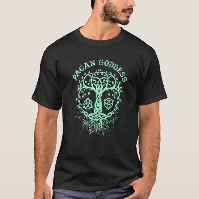 Hexerei Wiccan Heide Baum des Lebens T-Shirt (Vorderseite)