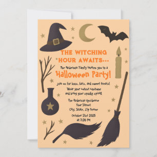 Hexliches Halloween-Party - Die Hexenhour wartet Einladung