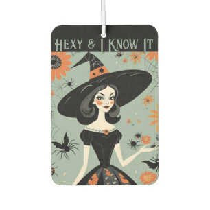 Hexy & I Know It - Funny Halloween Blumenzwitscher Autolufterfrischer
