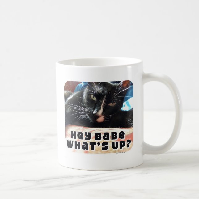 Hey Babe Kokett Cat 2-seitig Kaffeetasse (Rechts)