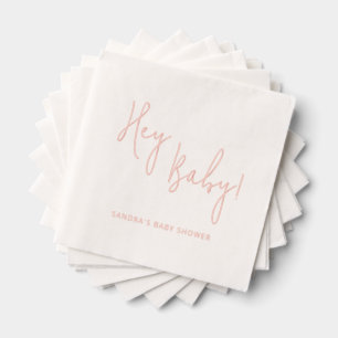 Hey Baby Personalisiert Name Modern Script Servietten Mit Folie