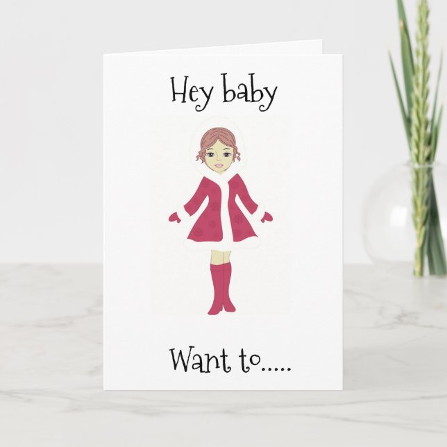 HEY BABY **WOLL, MICH UNTER DEM MISTLETOE ZU TREFF KARTE (Vorderseite)