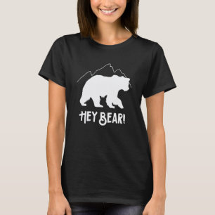 Hey Bär! Lustiger Wandernder Schwarzer Grizzlybär  T-Shirt