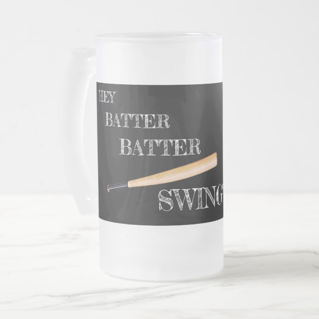 Hey Batter Batter Swing Mattglas Bierglas (Vorderseite Links)