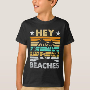 Hey Beaches Hola Retro Sunset Funny Beach Urlaub T-Shirt