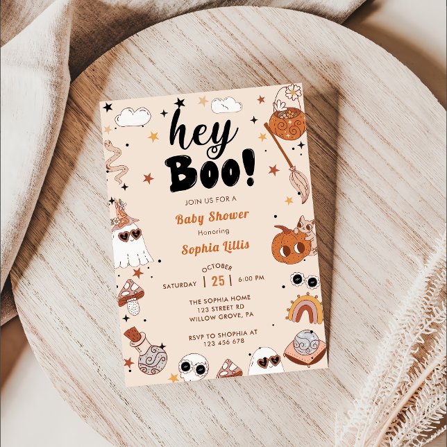 Hey Boo Baby Dusche Halloween Einladung (Von Creator hochgeladen)