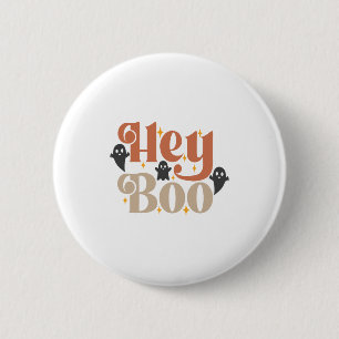 Hey Boo Boho Halloween Hey Boo Geist Button