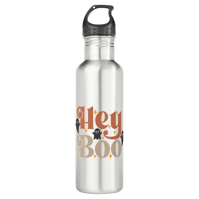 Hey Boo Boho Halloween Hey Boo Ghost Edelstahlflasche (Vorderseite)