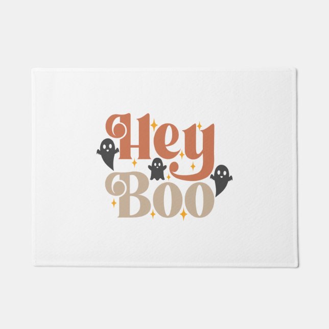 Hey Boo Boho Halloween Hey Boo Ghost Fußmatte (Vorderseite)