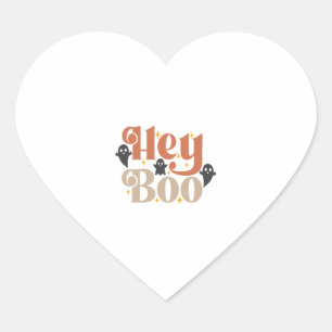 Hey Boo Boho Halloween Hey Boo Ghost Herz-Aufkleber