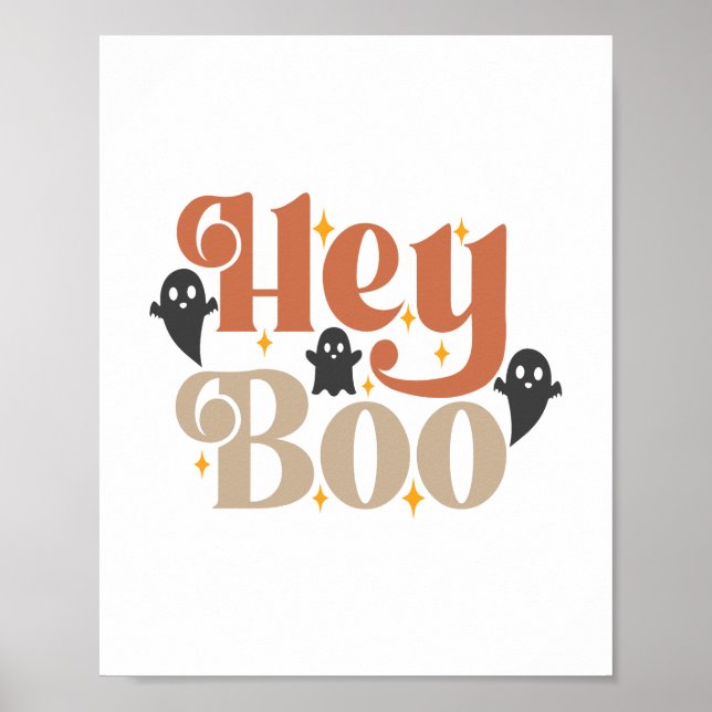 Hey Boo Boho Halloween Hey Boo Ghost Poster (Vorne)