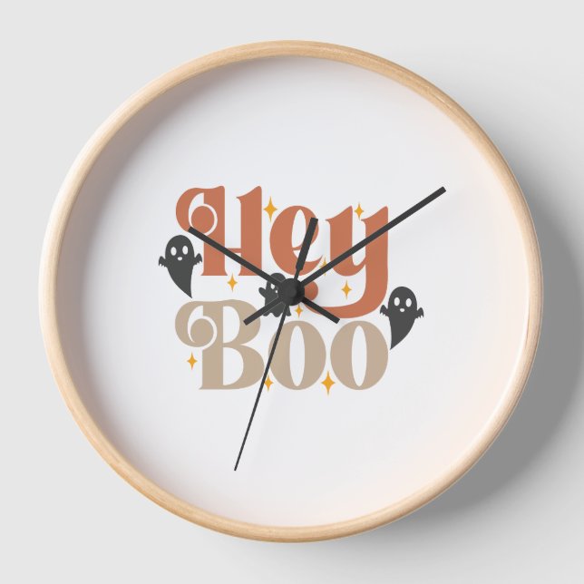 Hey Boo Boho Halloween Hey Boo Ghost Uhr (Vorderseite)
