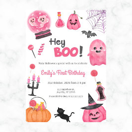 Hey Boo Fun Niedlich Erster Geburtstag Party Einla Einladung