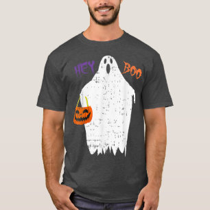 Hey Boo Funny Boo Ghost Pumpkin Halloween Costume T-Shirt