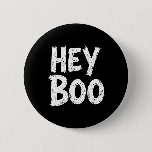 Hey Boo Funny Halloween Ghost Button (Vorderseite)