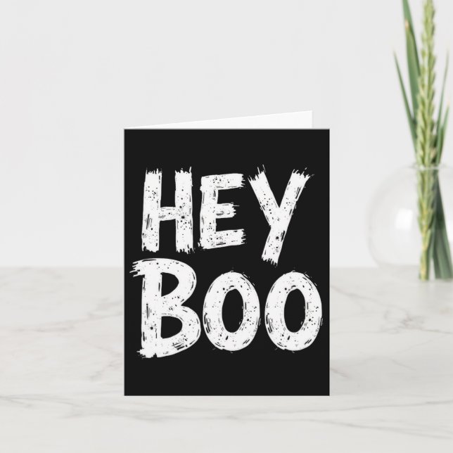 Hey Boo Funny Halloween Ghost Karte (Vorderseite)