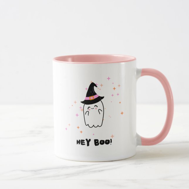Hey Boo Ghost Halloween Tasse (Rechts)