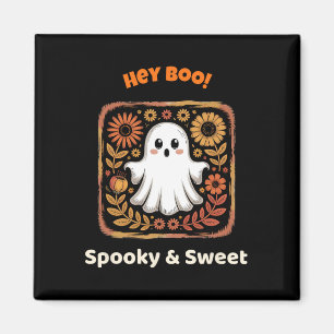 Hey Boo Ghost Retro Halloween Spooky Niedlichen Ok Magnet