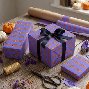 Hey Boo Habe ich dich erschreckt Typografie Zeichn Geschenkpapier