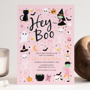 Hey Boo Halloween 1er anniversaire Invitation