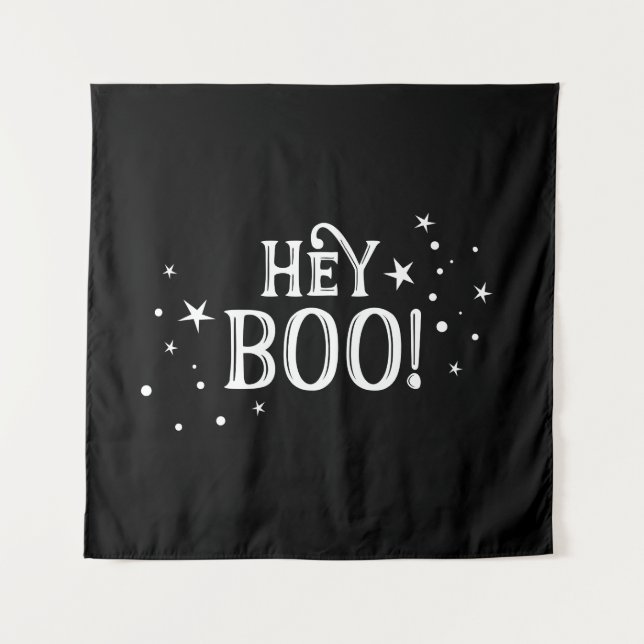 Hey Boo! Halloween Backdrop party banner  Wandteppich (Vorderseite)