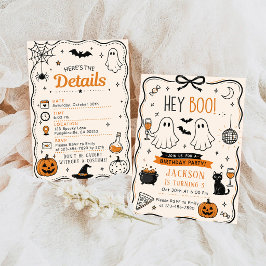 Hey Boo Halloween Geist Geburtstagsfeier Einladung