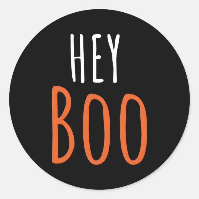 Hey Boo Halloween Ghost Boo Runder Aufkleber (Vorderseite)