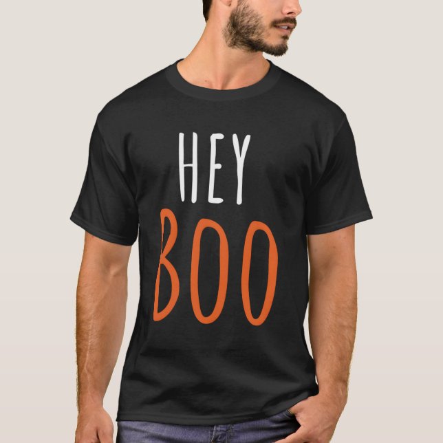 Hey Boo Halloween Ghost Boo T-Shirt (Vorderseite)