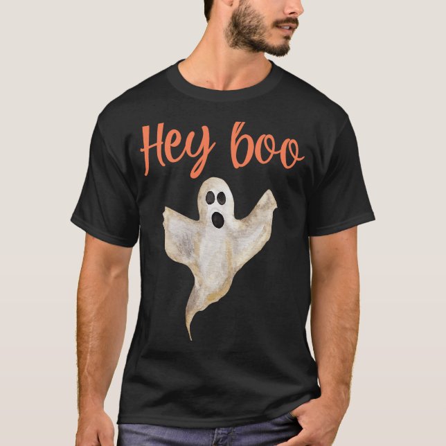 Hey Boo Halloween Ghost Spooky Kostüm Matching Fa T-Shirt (Vorderseite)