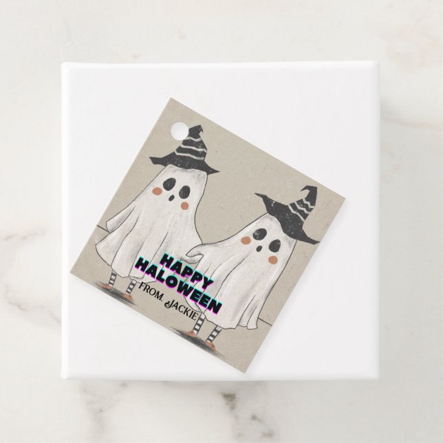 Hey Boo Halloween niedliche Einladung für Kinder u Geschenkanhänger (Beispiel)