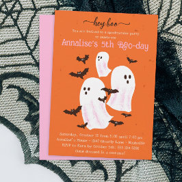 Hey Boo Halloween-Party Einladung - Niedliche Geis