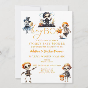 Hey Boo Halloween Spooky Chic Costume Baby Dusche Einladung