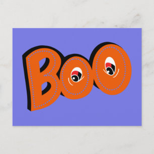 Hey Boo Hast du dich erschreckt Typografie Zeichnu Postkarte