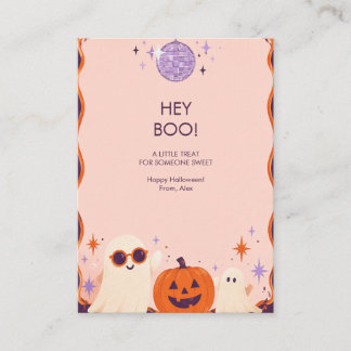 Hey Boo Lavendel Disco-Geist Halloween-Leckerei Begleitkarte