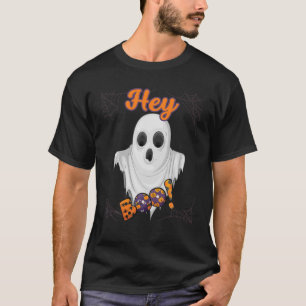 Hey Boo Niedlich Couples Liebe Ghost Pun Women Boo T-Shirt