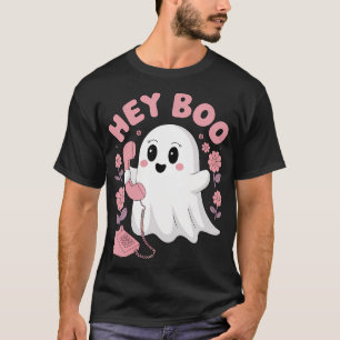 Hey Boo Niedlich Ghost Funny Halloween Girls Fraue T-Shirt