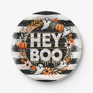 Hey Boo Niedlich Ghost Themed Halloween-Party Bevo Pappteller