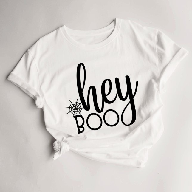 Hey Boo Niedlich Halloween Womens T - Shirt (Von Creator hochgeladen)