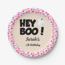 Hey Boo Pink Halloween Ghost Birthday party