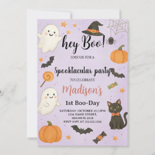 Hey Boo Spooktacular 1. Geburtstag Einladung