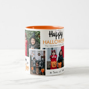 Hey Boo Spooky Halloween Familie Foto Collage Zweifarbige Tasse
