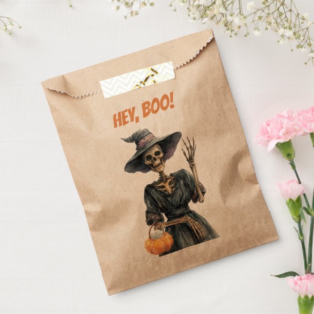 Hey, Boo! | Spooky Skeleton Hexe Candy Favor Bags Geschenktütchen (Versiegelt)