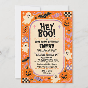 Hey Boo Süße Geister Kürbisse Kinder Halloween Einladung