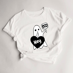 Hey Boo Women's Niedliches Geisterhaus T-Shirt