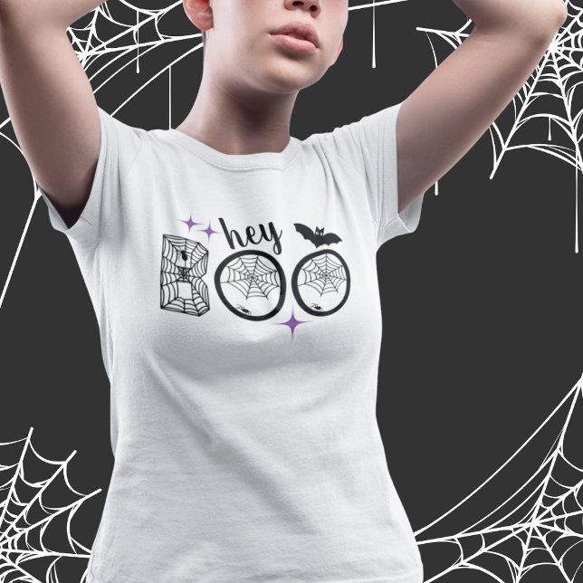 Hey & Bye Boo Halloween Bat und Web Tri-Blend Shirt (This item is for display purposes only to illustrate the design element. )