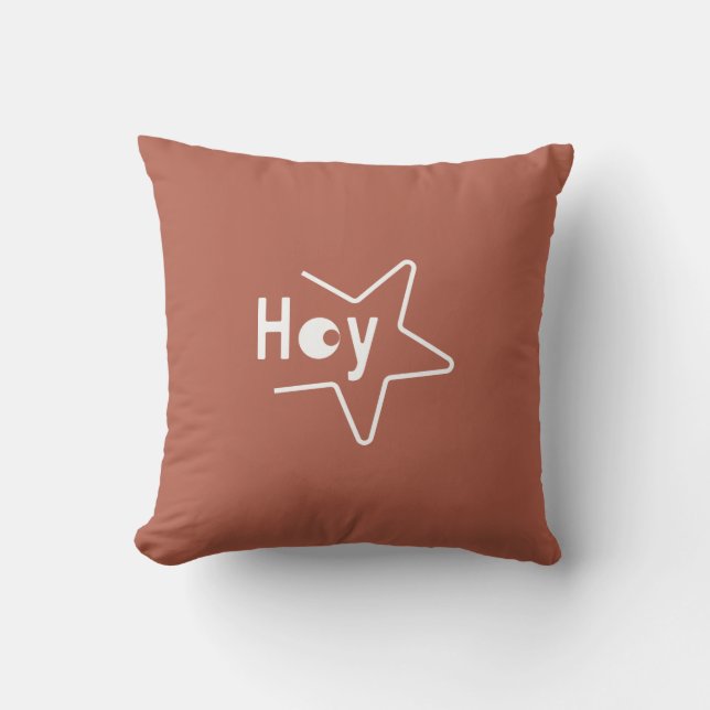 Hey Bye White Front Back Simple Riddle Kissen (Vorderseite)